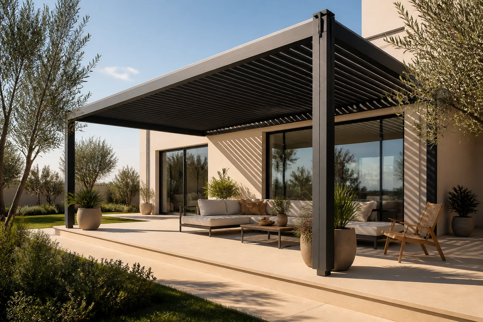 Image de démonstration d’une pergola en aluminium